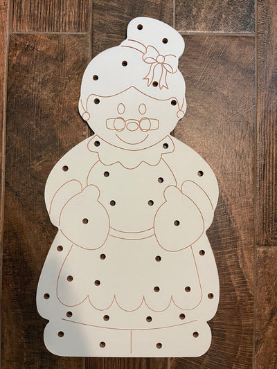 Lighted Mrs Clause Yard Art Decoration