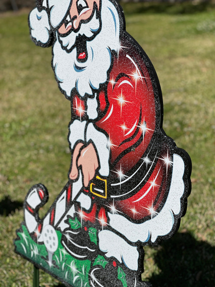 Christmas Golfing Santa Yard Decoration