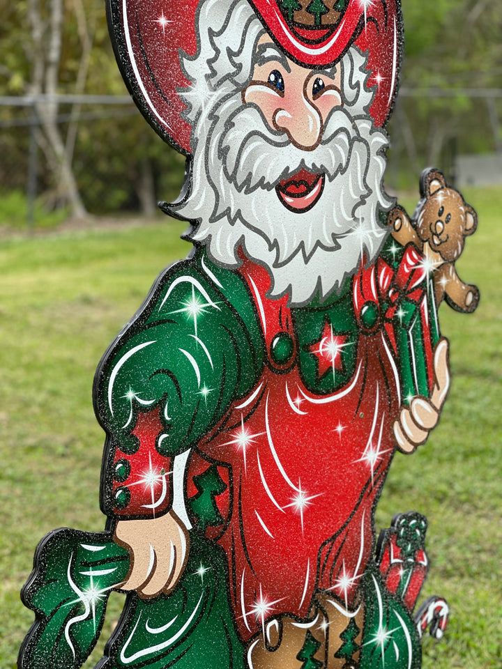 Christmas Cowboy Santa Claus yard Decor