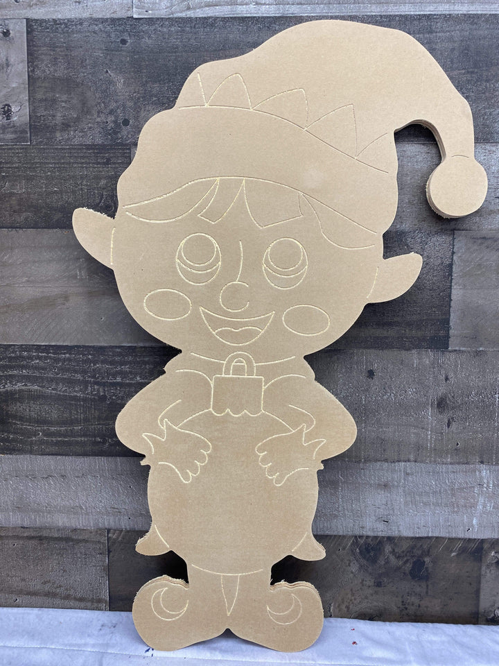 Christmas Yard Art Elf Boy with Bulb Blank Ready to be painted by you