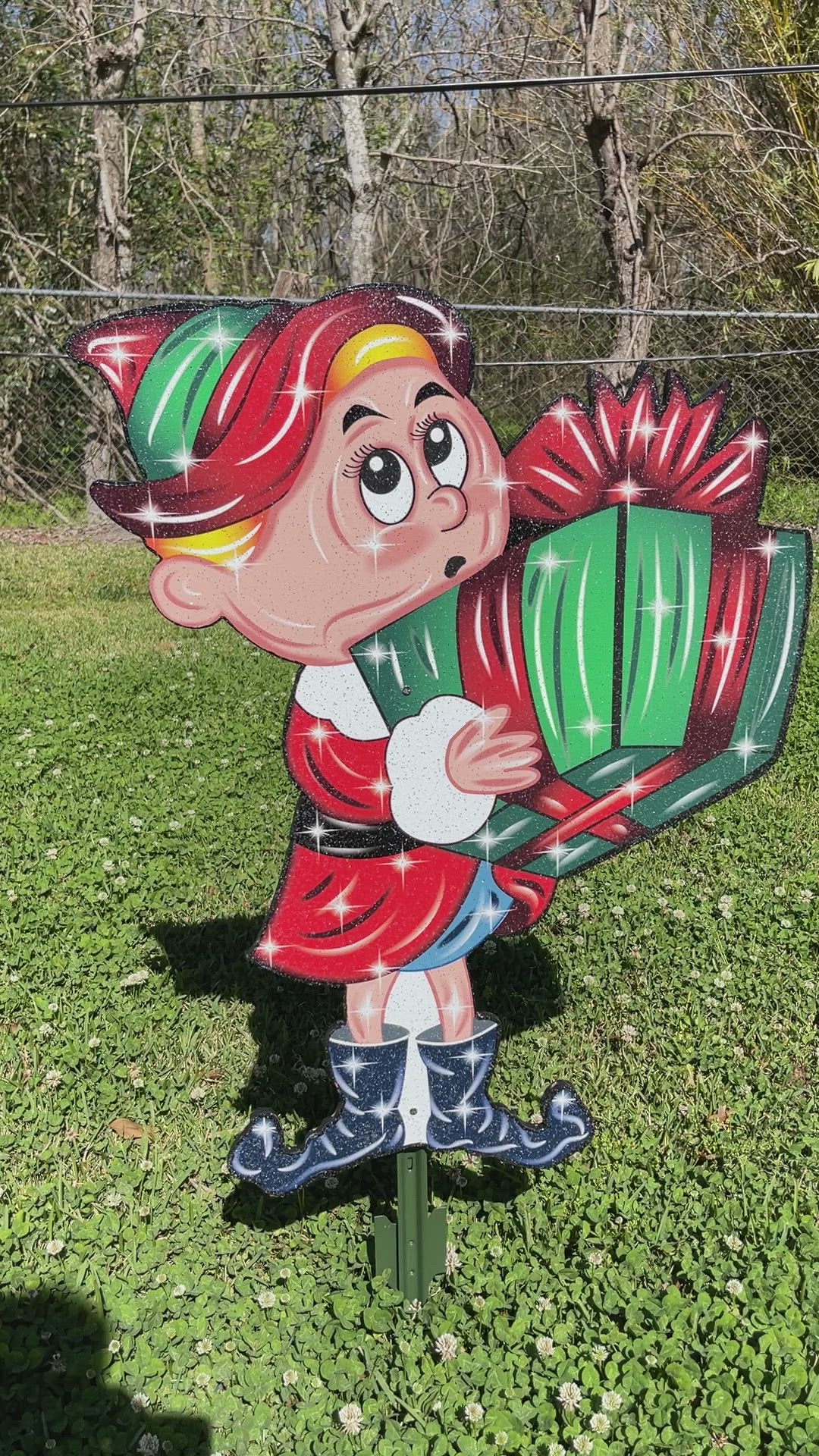 Christmas Elf Yard Decoration Sign