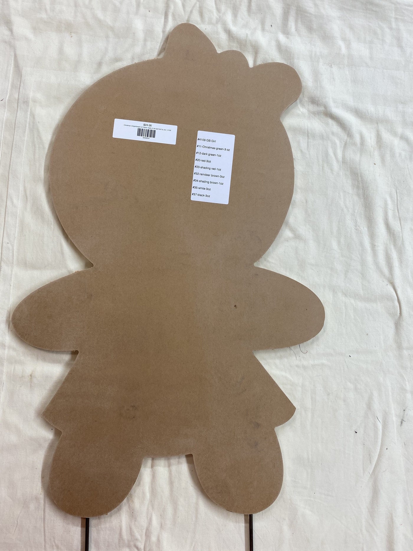 Christmas Gingerbread Girl Blank ready to be painted by you