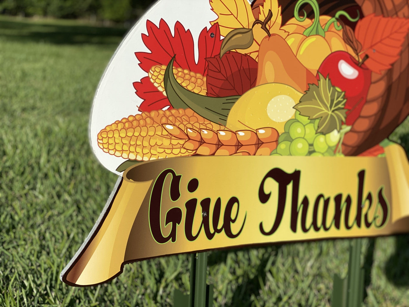 Outdoor cornucopia Thanksgiving Yard Art