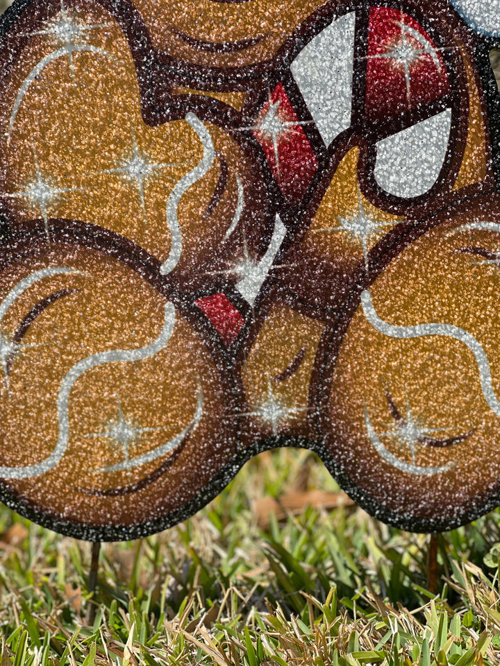 Christmas Gingerbread Baby wearing a Stocking Hat Yard Art