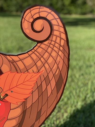 Outdoor cornucopia Thanksgiving Yard Art