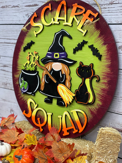 Scare Squad Round Indoor Sign Halloween Decor