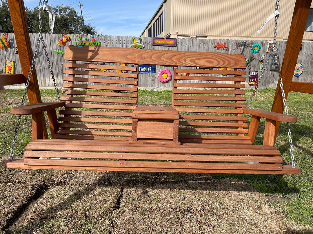 Pressure Treated Pine Stained 5ft Outdoor Wood Swing