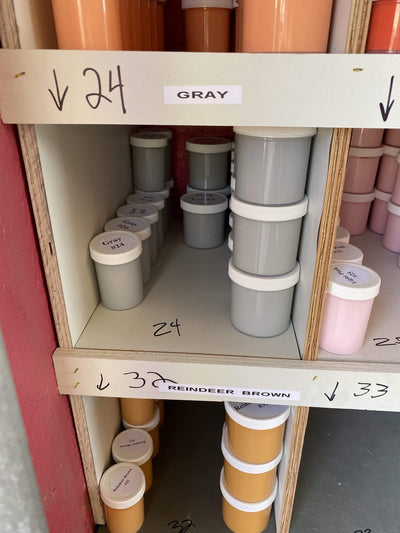 gray exterior yard art paint
