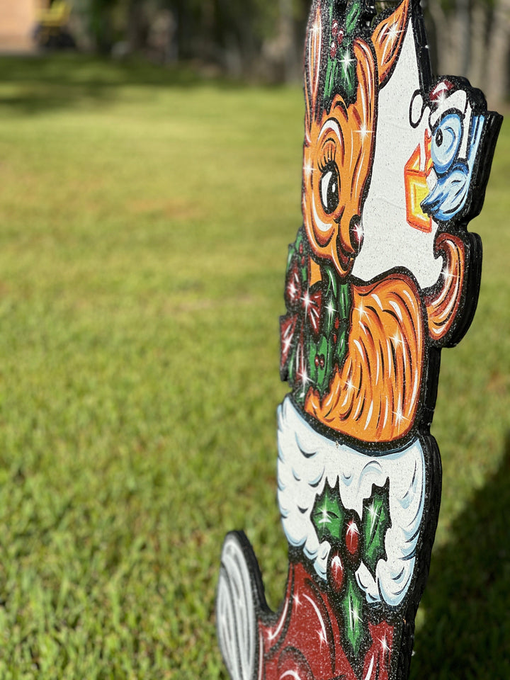 Christmas Reindeer in a Santa Boot Yard Decor