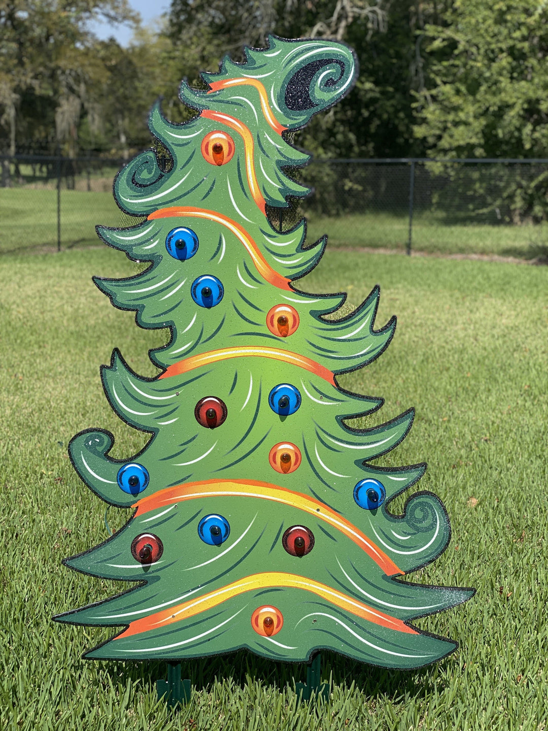 Curvy Christmas Tree Yard Decoration