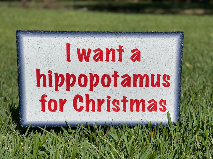 Christmas Hippos Yard Art Decoration