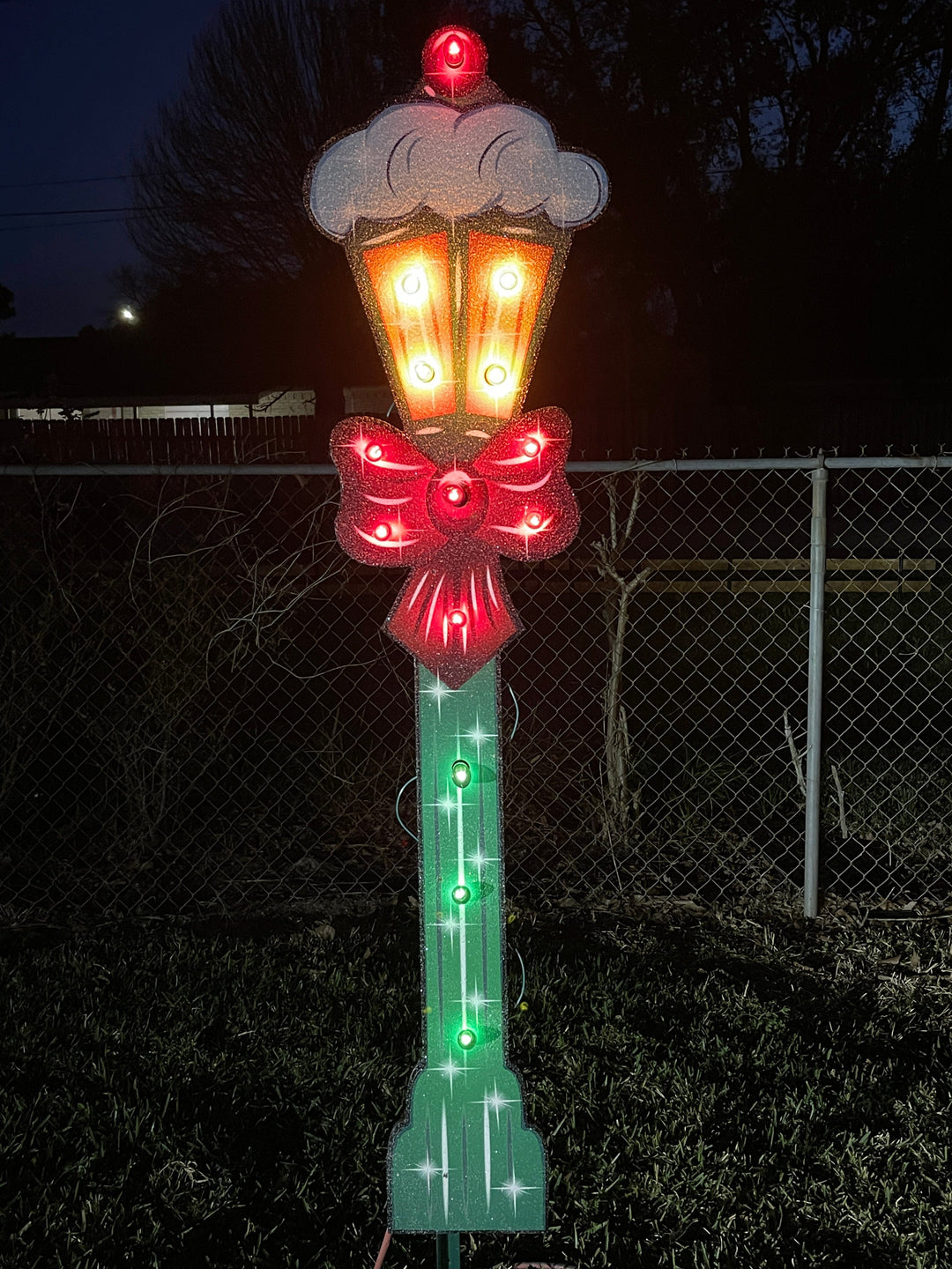 Lighted Lamp Post Christmas Yard Art