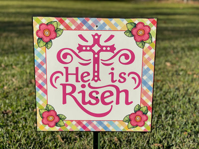He Is Risen Easter yard sign outdoor decoration