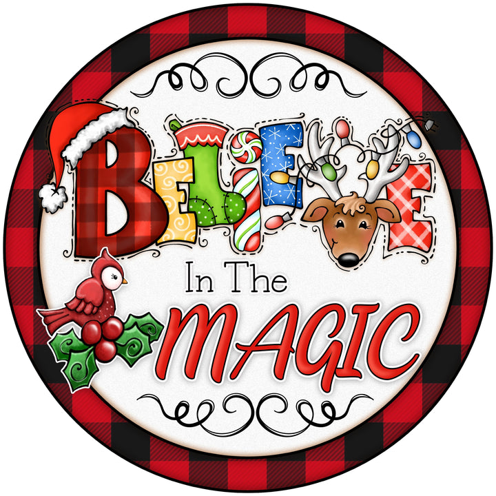 Believe Circle Sign Christmas Yard Art