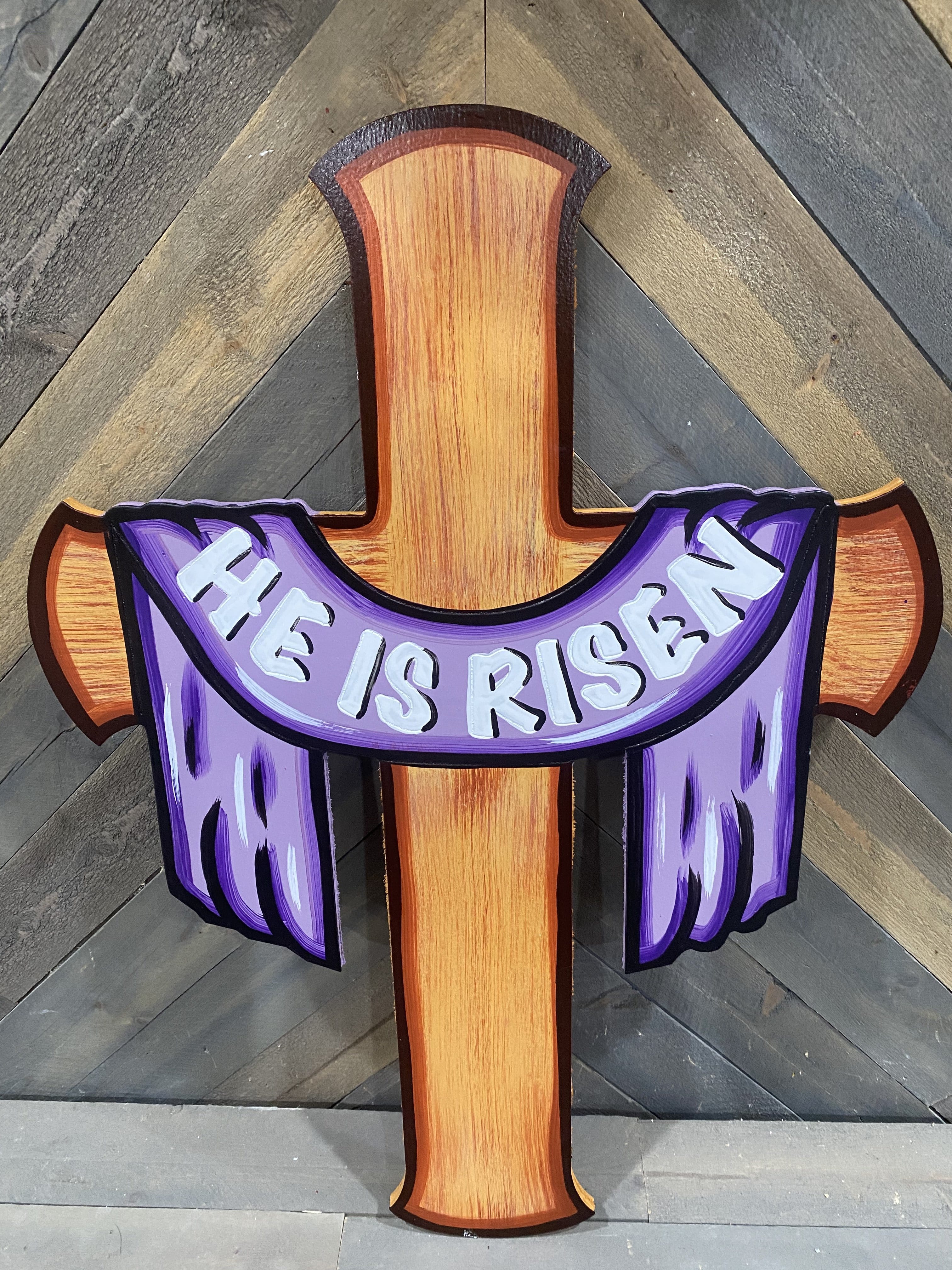 He is Risen Letters Horizontal Cross DIY Blank – Yard Art Decor and More