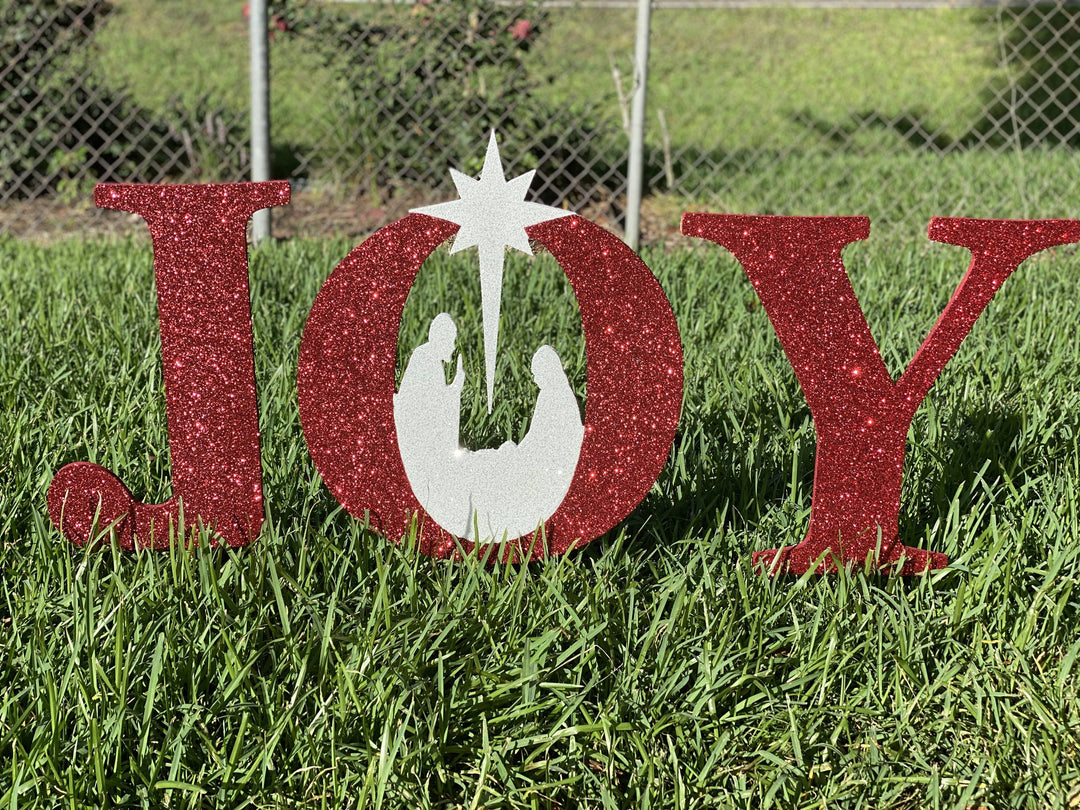 Christmas JOY letters yard art blanks