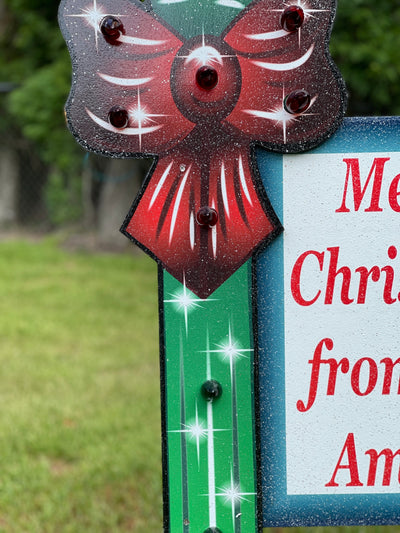 Personalized Lighted Christmas Lamp Post Sign