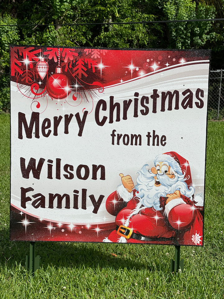 Personalized Merry Christmas Outdoor Sign