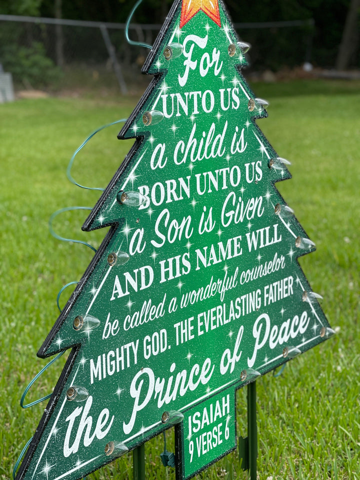 Lighted Prince Of Peace Christmas Tree Yard Decoration