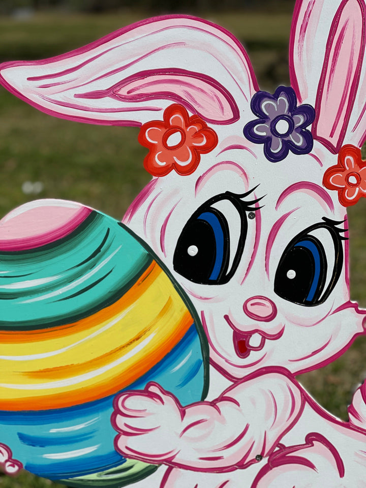 Easter Bunny Holds Egg BLANK DIY Painted by You!