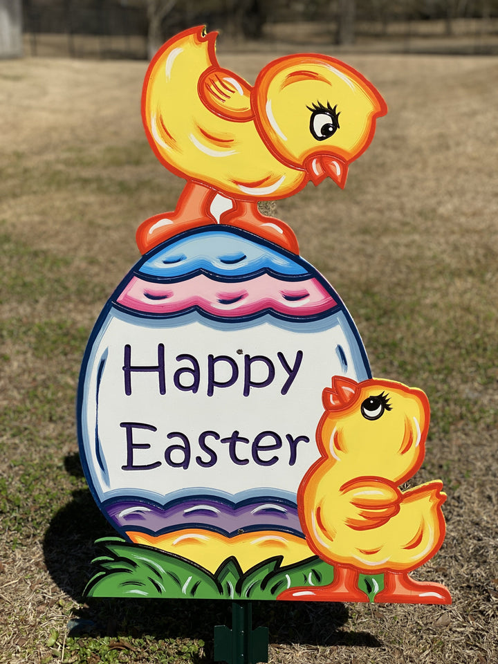 Happy Easter Chicks on Egg