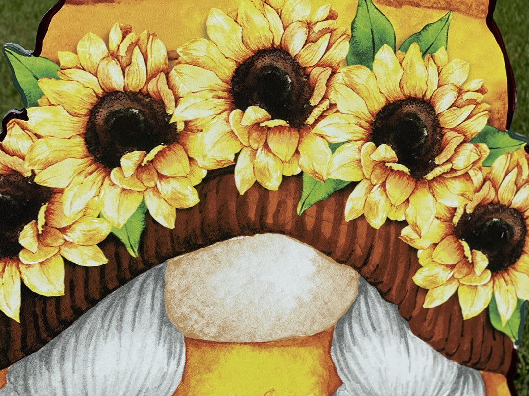 Three Sunflower Gnomes Yard Art Decoration-Sold Separately