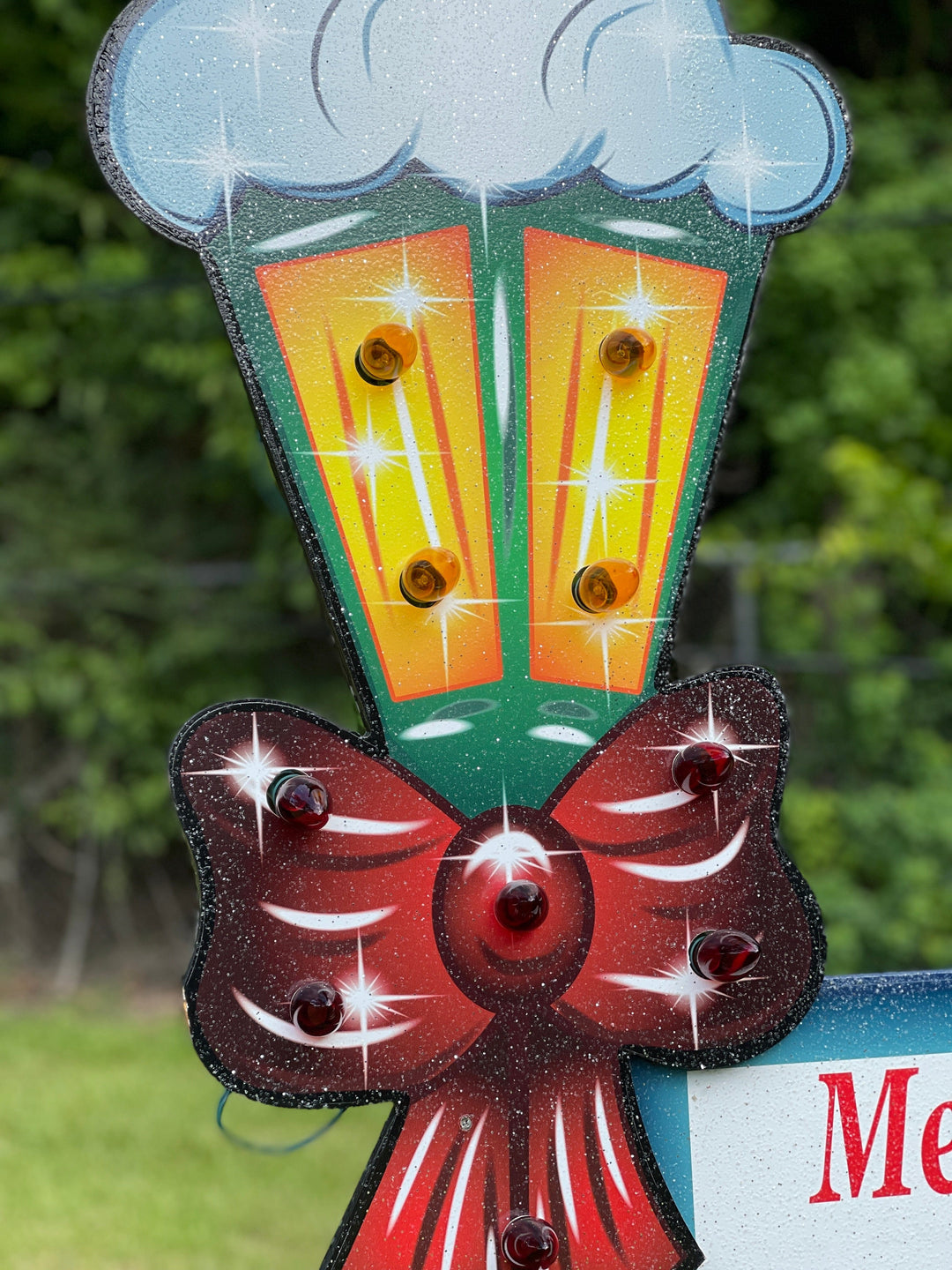 Personalized Lighted Christmas Lamp Post Sign