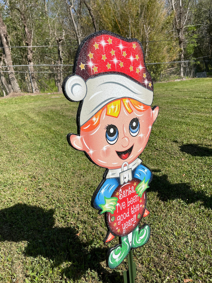 Christmas Elf Yard Art Decoration