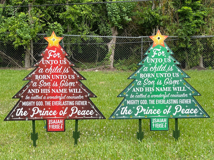 Lighted Prince Of Peace Christmas Tree Yard Decoration