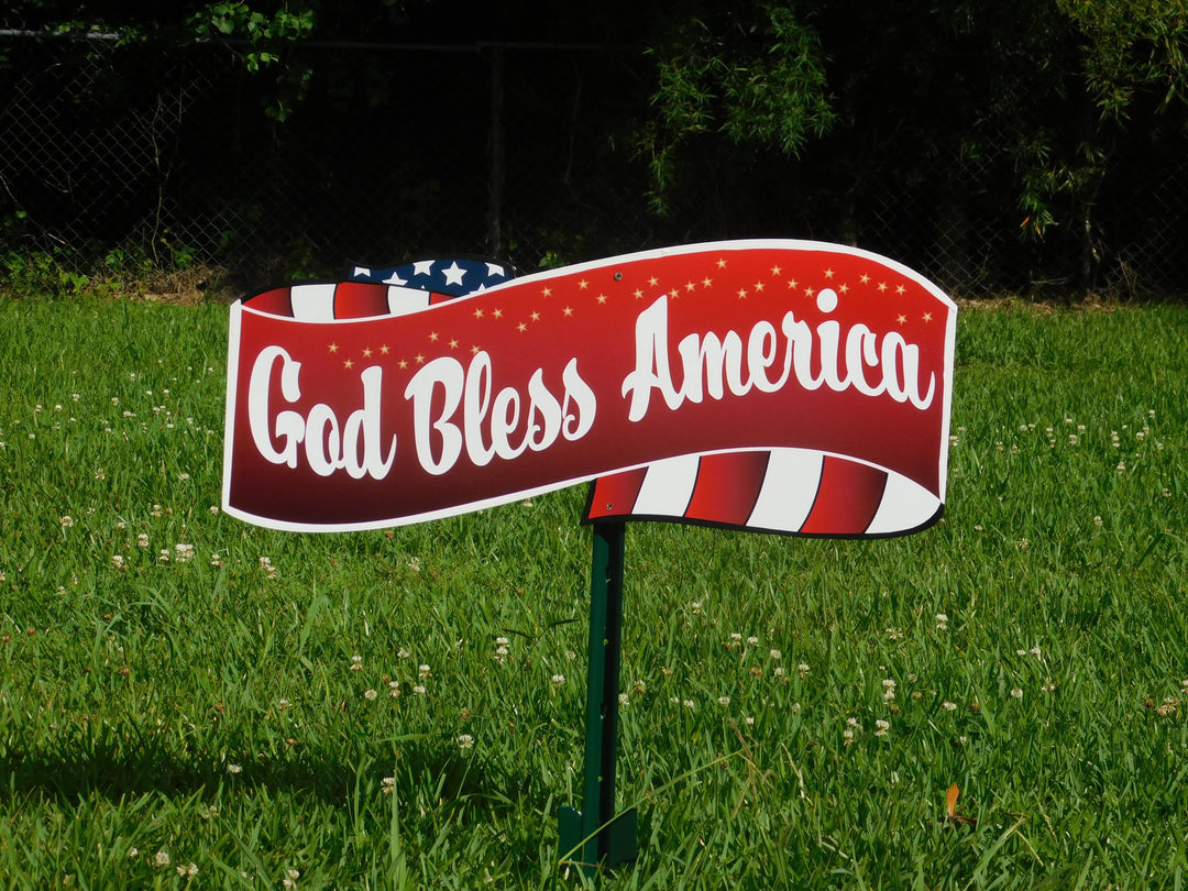Gold Bless America Banner