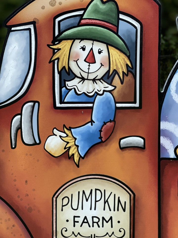 Fall Truck Pumpkin Yard Decoration