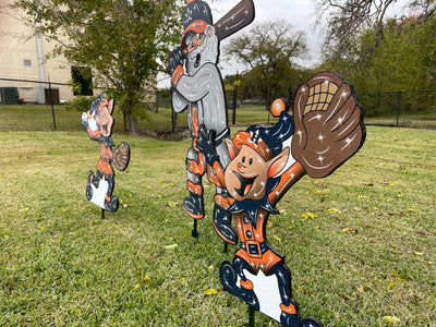 Christmas Astros Baseball Santa and Elves Yard Decoration