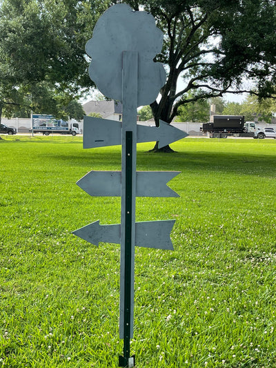 Christmas Santa Pole with Three Signs Yard Art Decoration