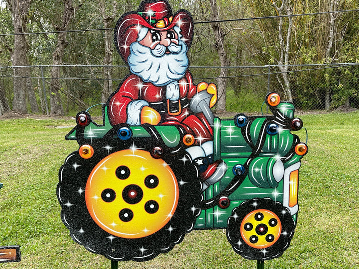 Christmas Cowboy Santa Claus yard Decor
