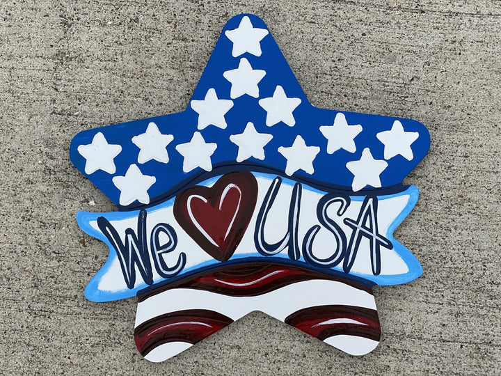 Star with USA Banner Etched Blank ready to be painted by you