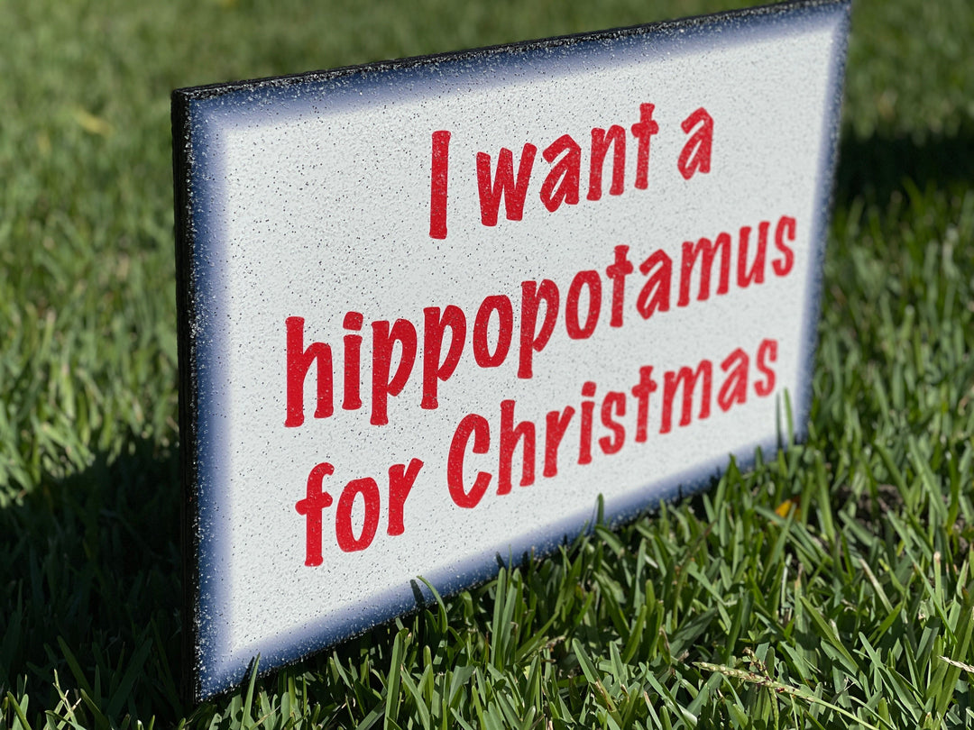 Christmas Hippos Yard Art Decoration