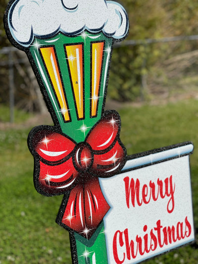 Merry Christmas Lamp Post Yard Decoration