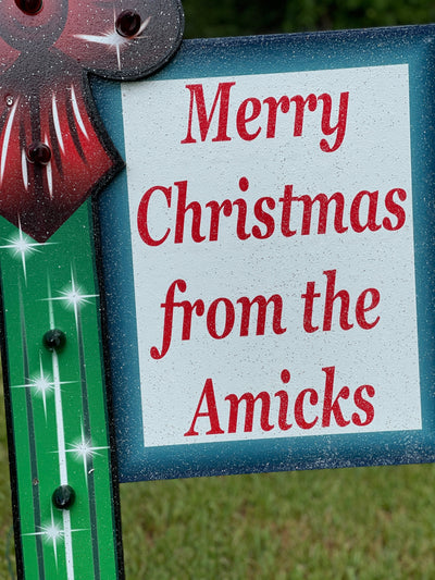Personalized Lighted Christmas Lamp Post Sign