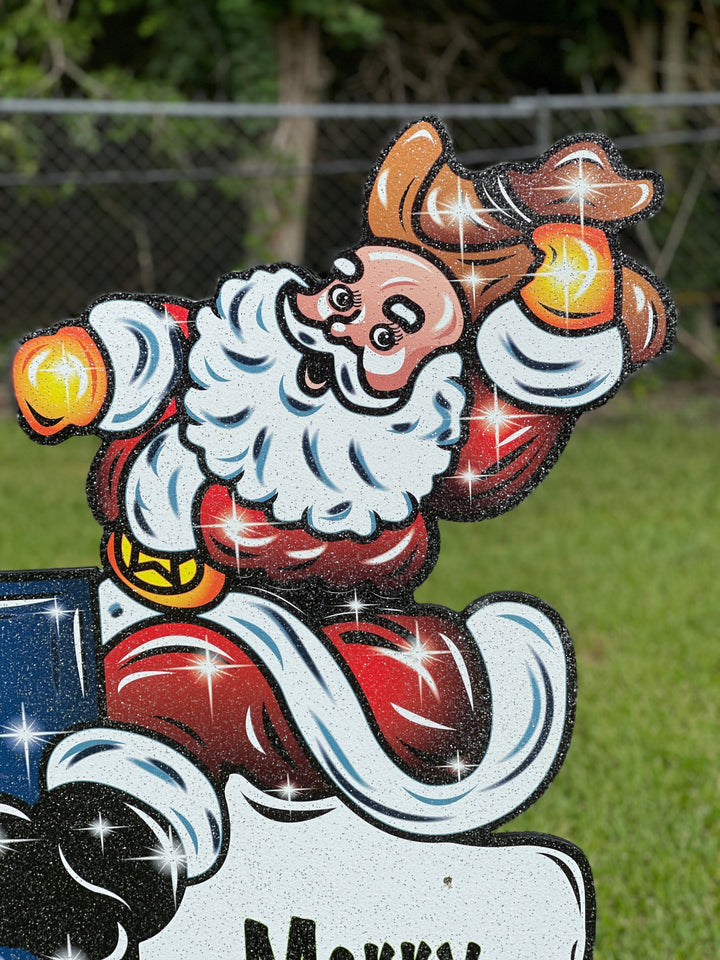 Christmas Santa Clause on Texas Yard Decoration