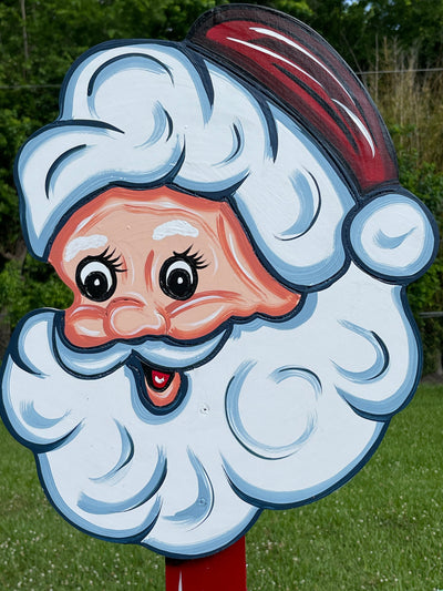Christmas Santa Pole with Three Signs Yard Art Decoration