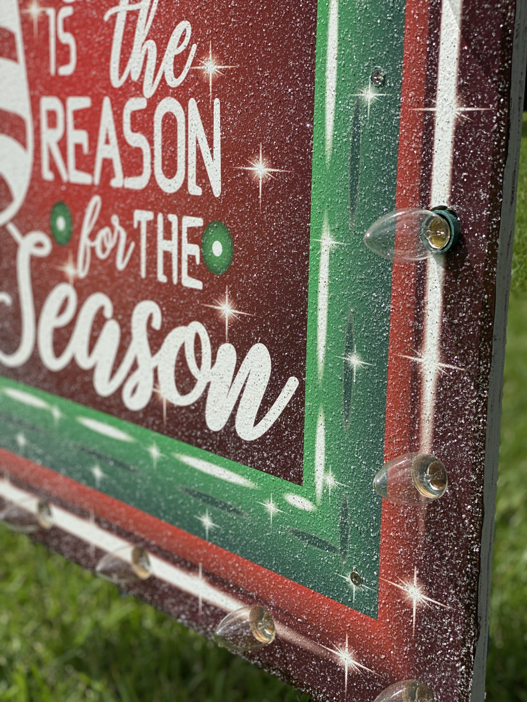 Christmas Yard Art | Jesus is the Reason lighted Christmas Sign