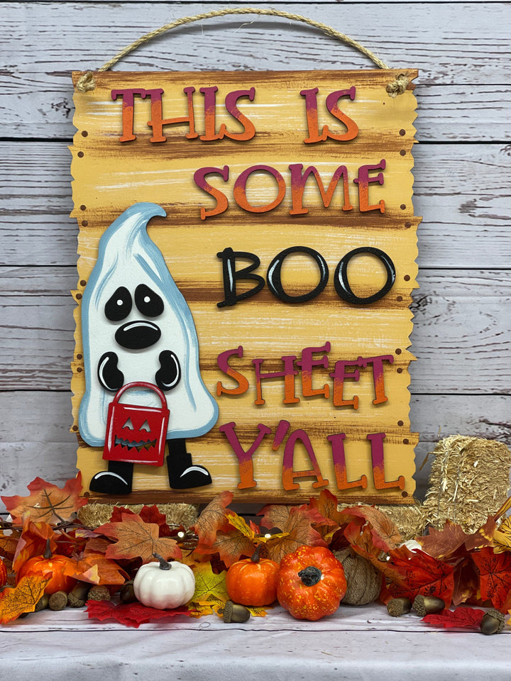 This Is Some Boo Sheet Y'all Hanging Indoor Sign Decoration