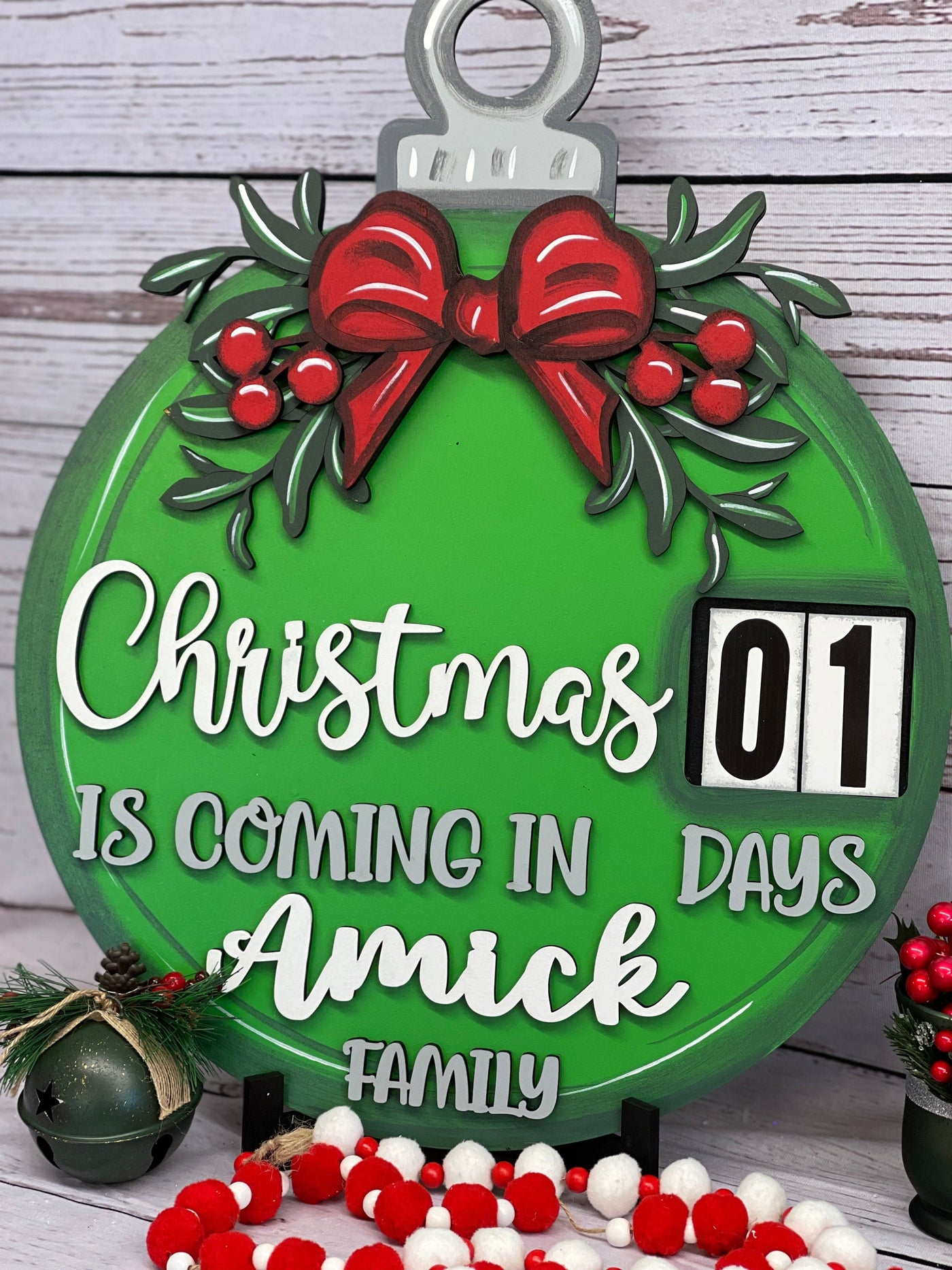 Christmas Countdown Personalized Decor