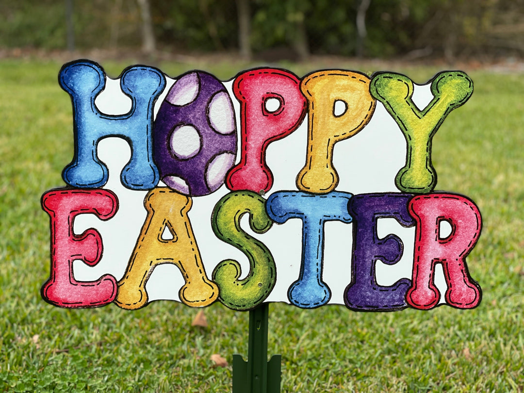 Happy Easter Yard Sign Outdoor Decoration