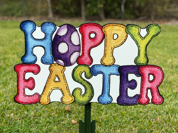 Happy Easter Yard Sign Outdoor Decoration