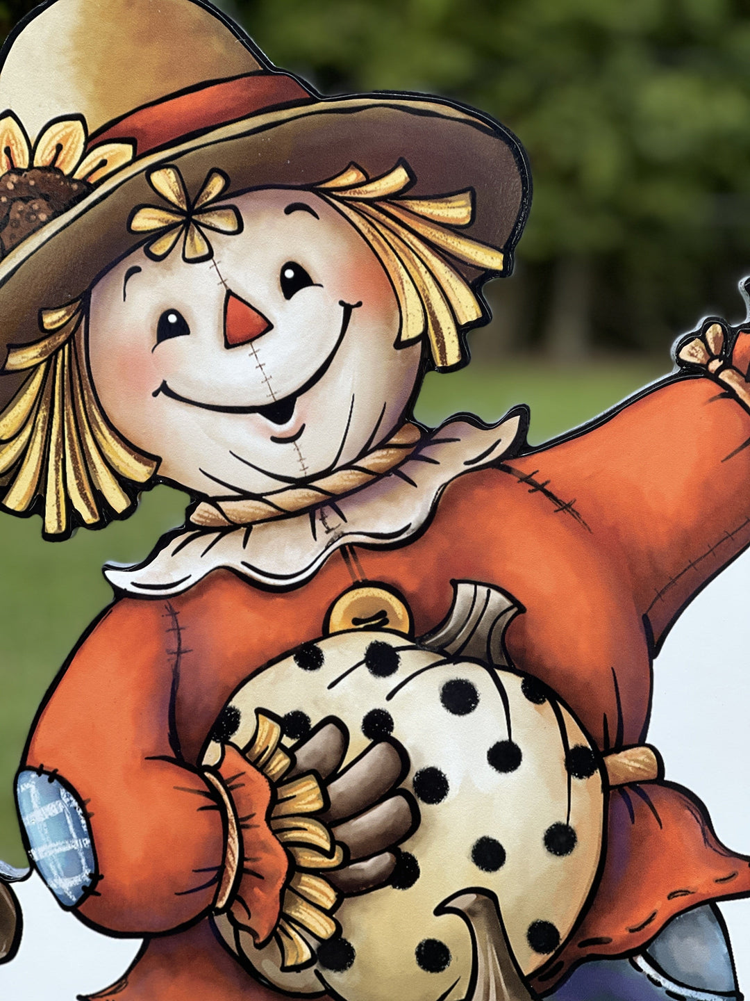 Scarecrow on Pumpkin Fall Decor