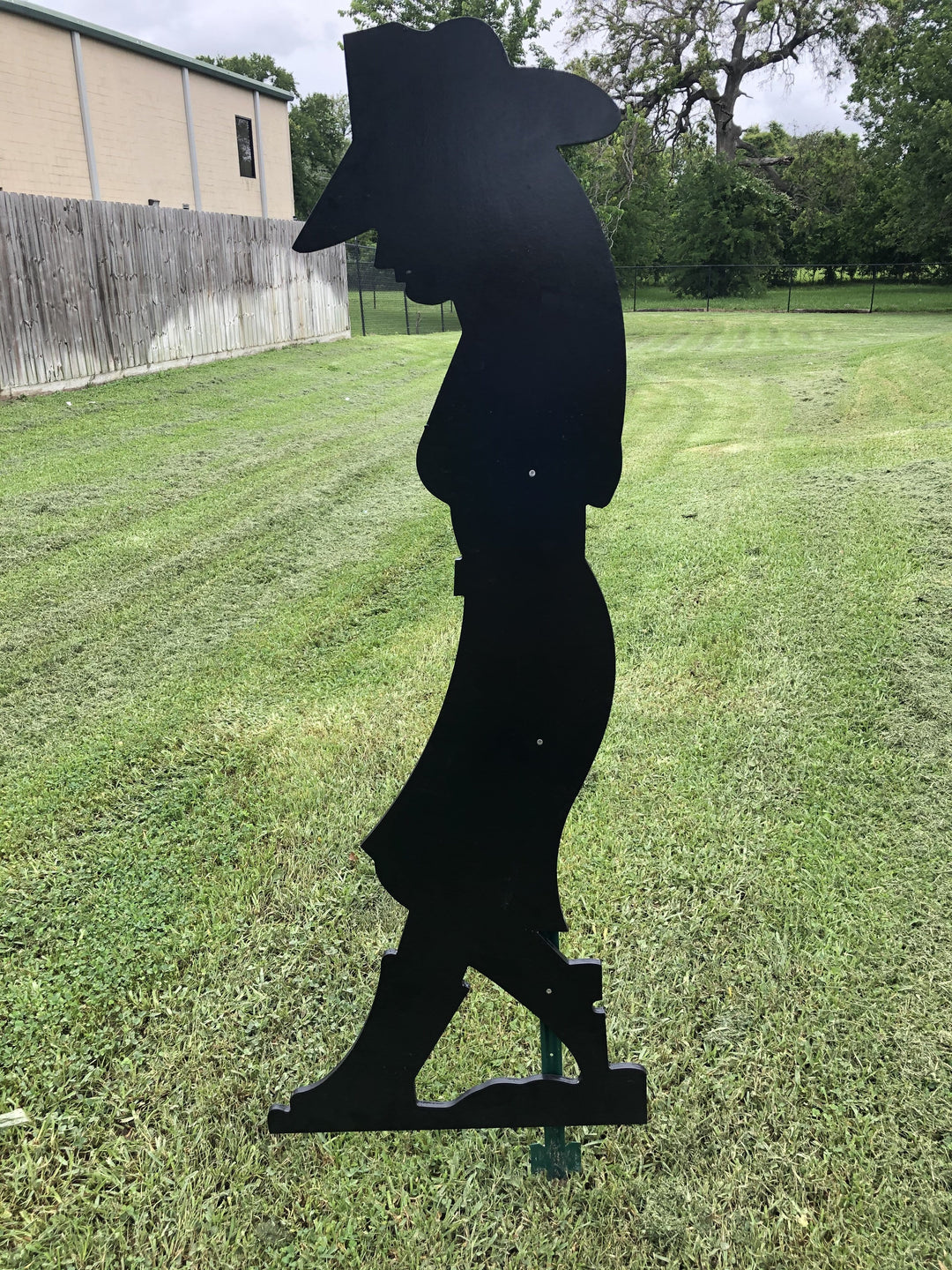 Cowgirl Black Silhouette Yard Art