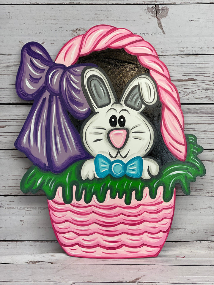 Easter bunny in basket DIY blank