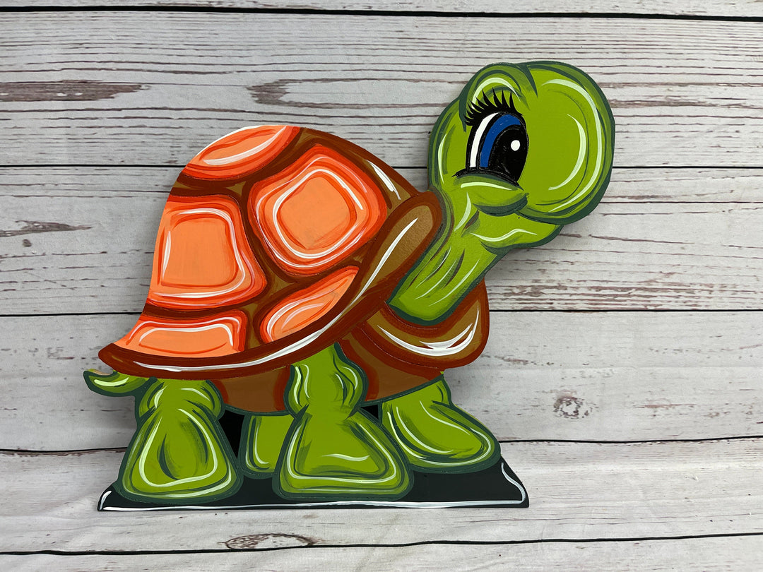 Turtle yard art sign