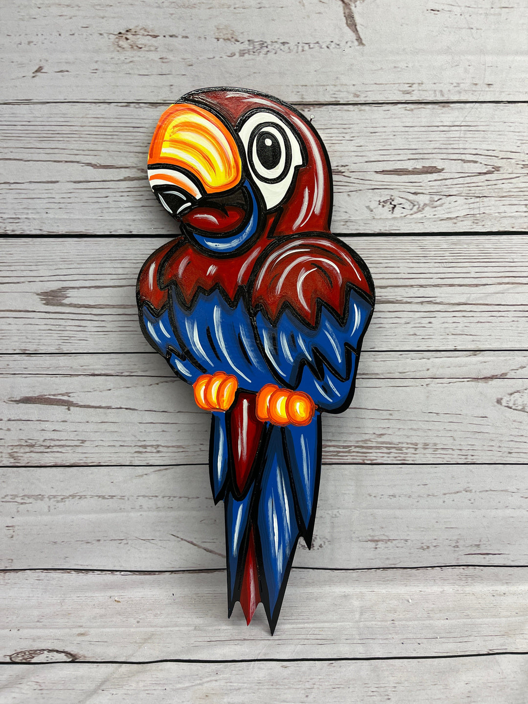 Parrot yard art sign